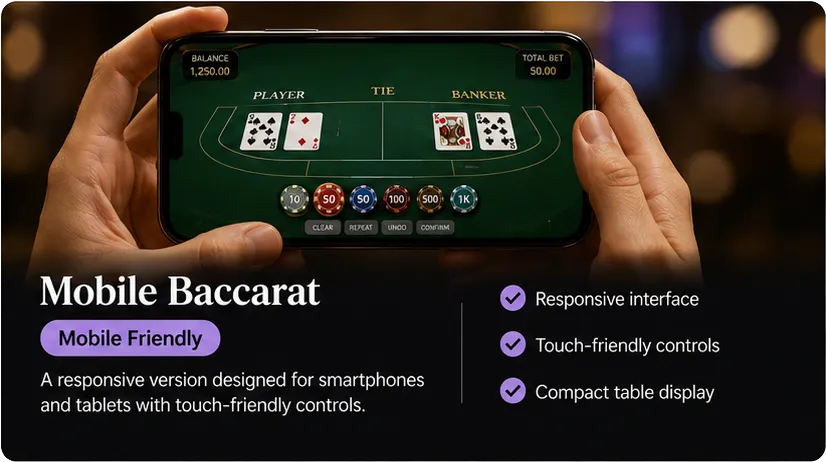 Mobile Baccarat game on a smartphone