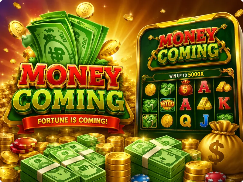 Money Coming game overview with money-themed visuals
