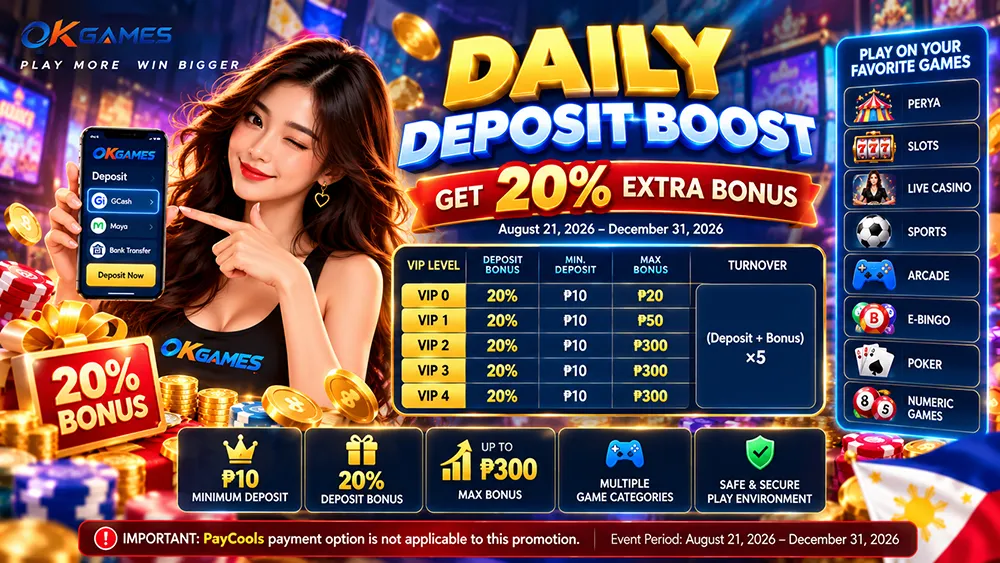 okgames daily deposit boost